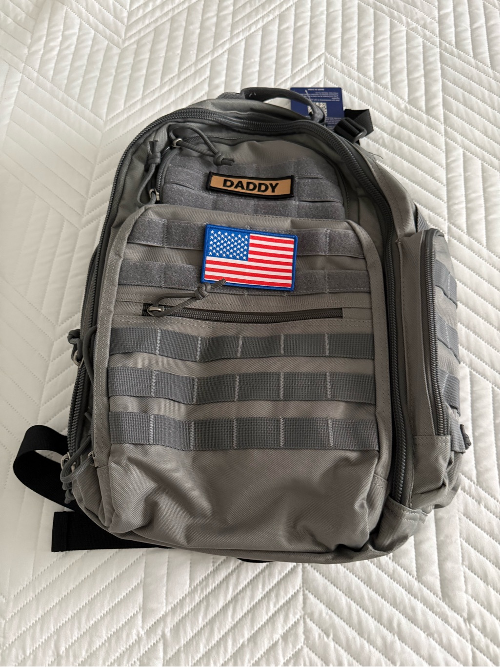 Men's Tactical Gray Diaper Bag
